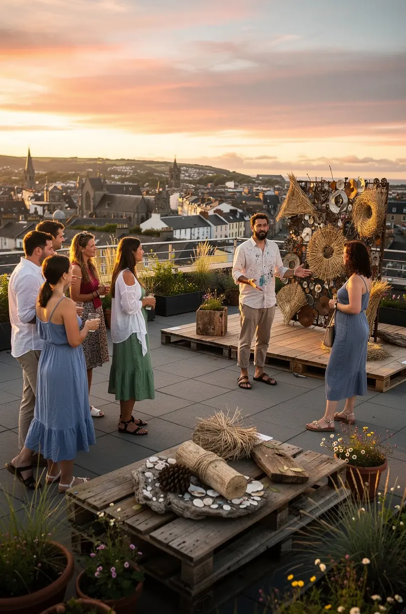Urban pop-up art space showcasing community engagement events