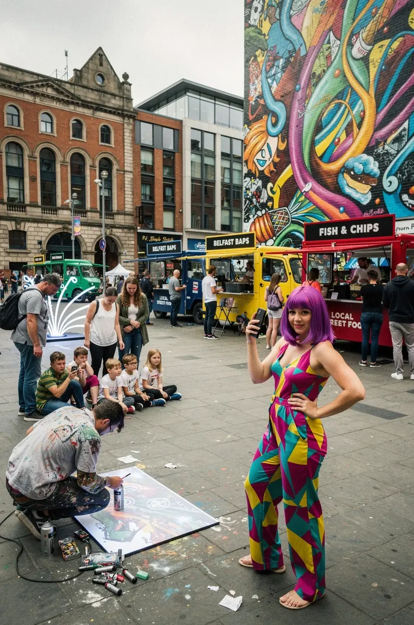 Pop-up art exhibition showcasing community engagement and themed displays.